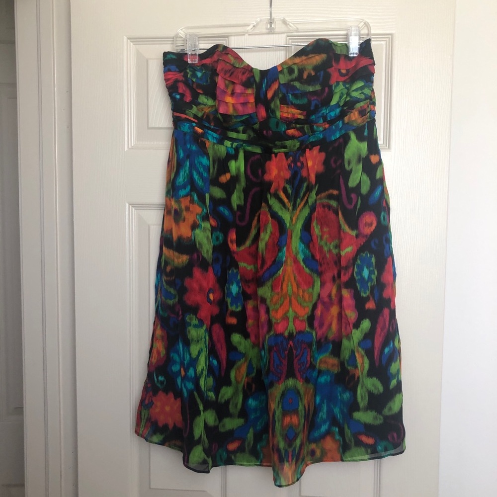 Shoshanna silk strapless party/cocktail dress sz12